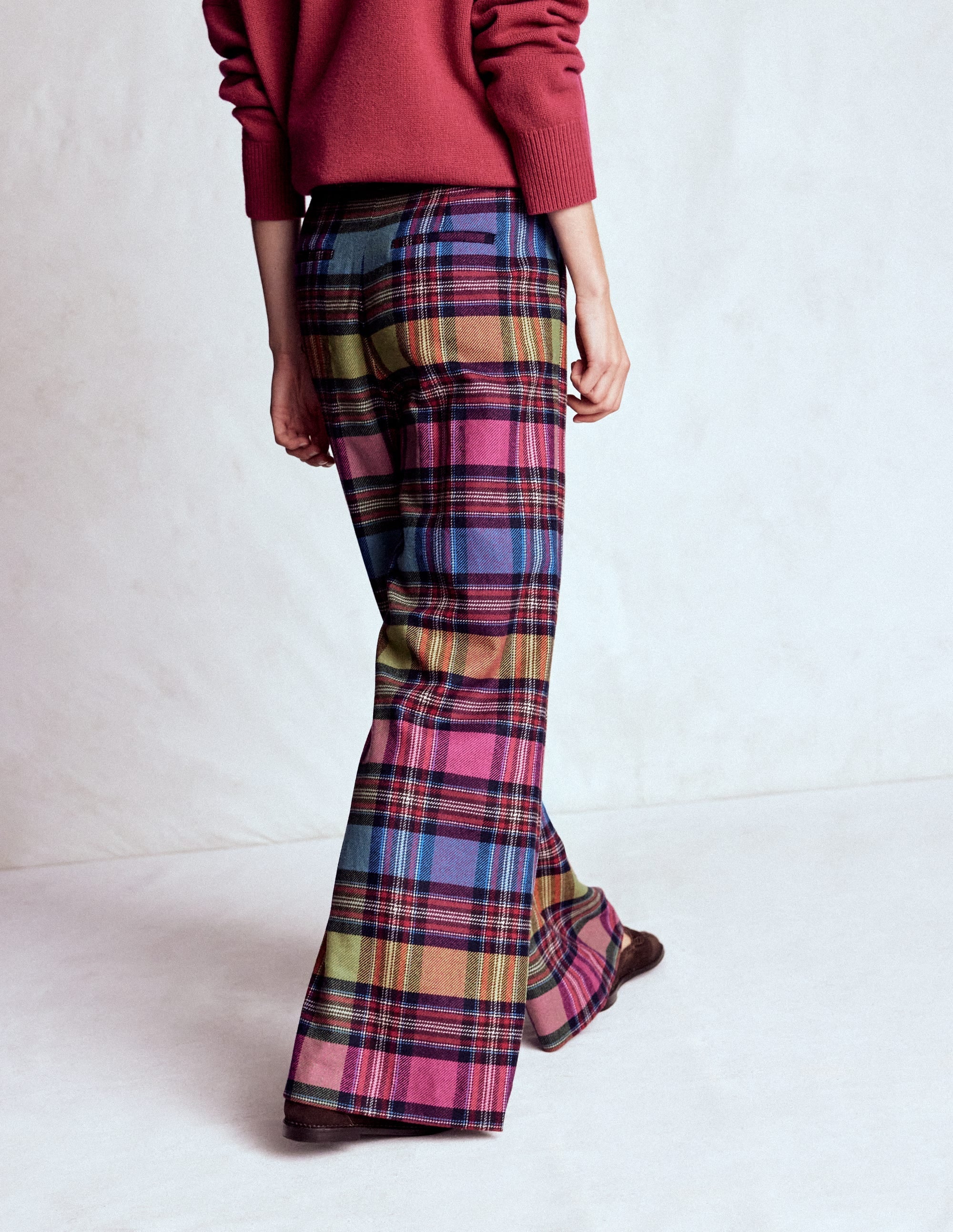 Kensington Tailored Pants-Multi Blanket Check
