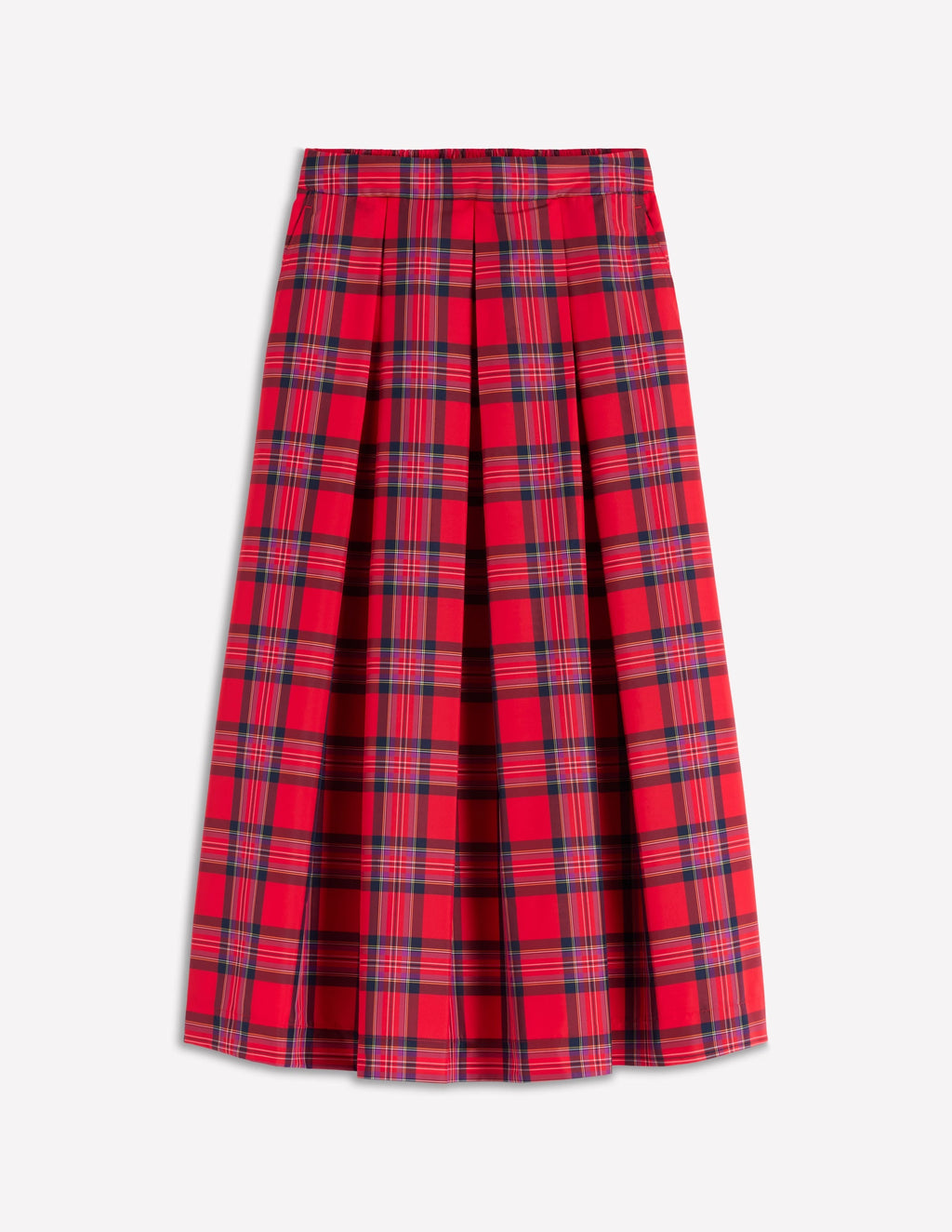 Verity Tartan Midi Skirt-Red, Navy & Purple Brand Check