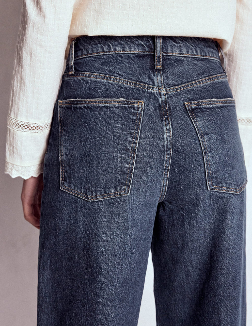 Slouch Leg Jeans-Dark Vintage