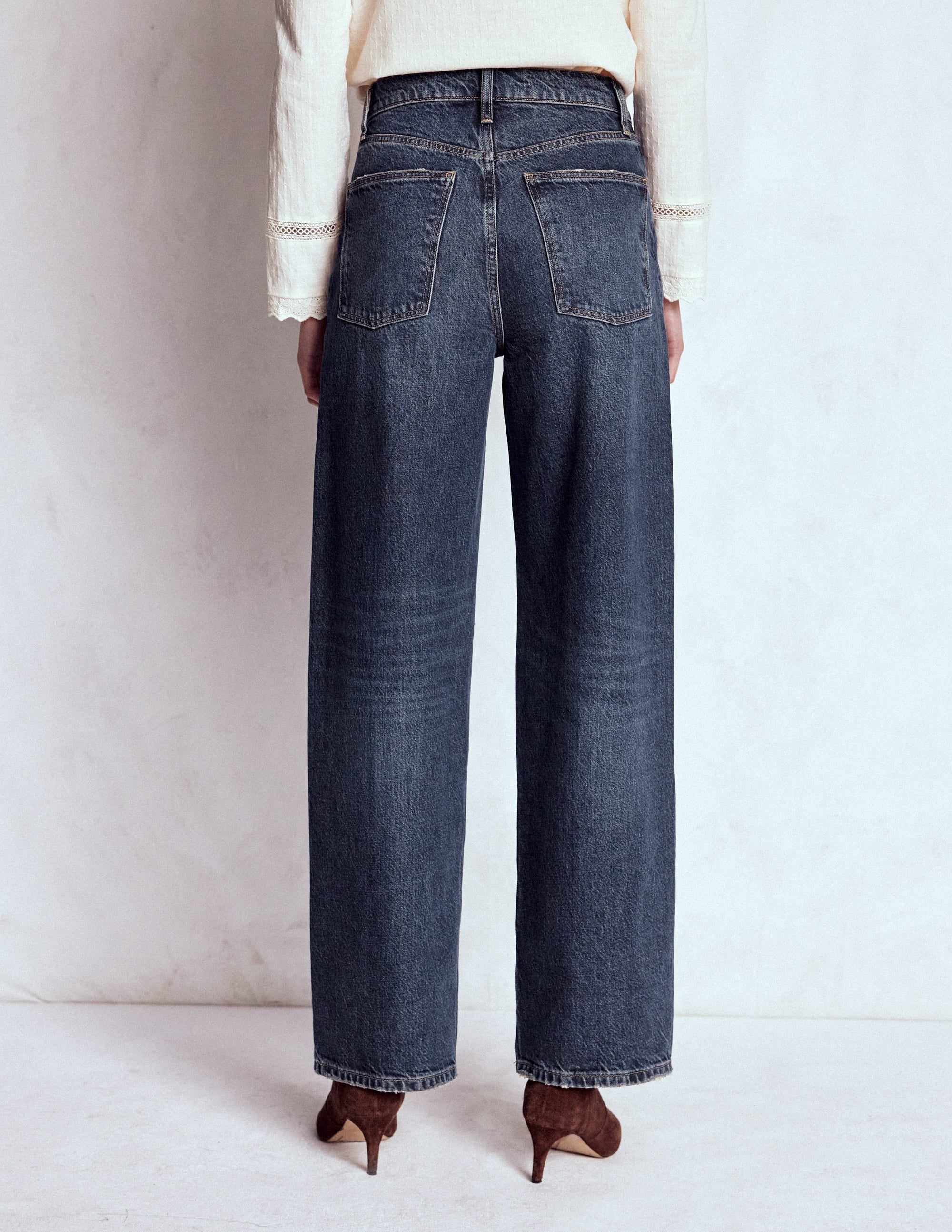 Slouch Leg Jeans-Dark Vintage