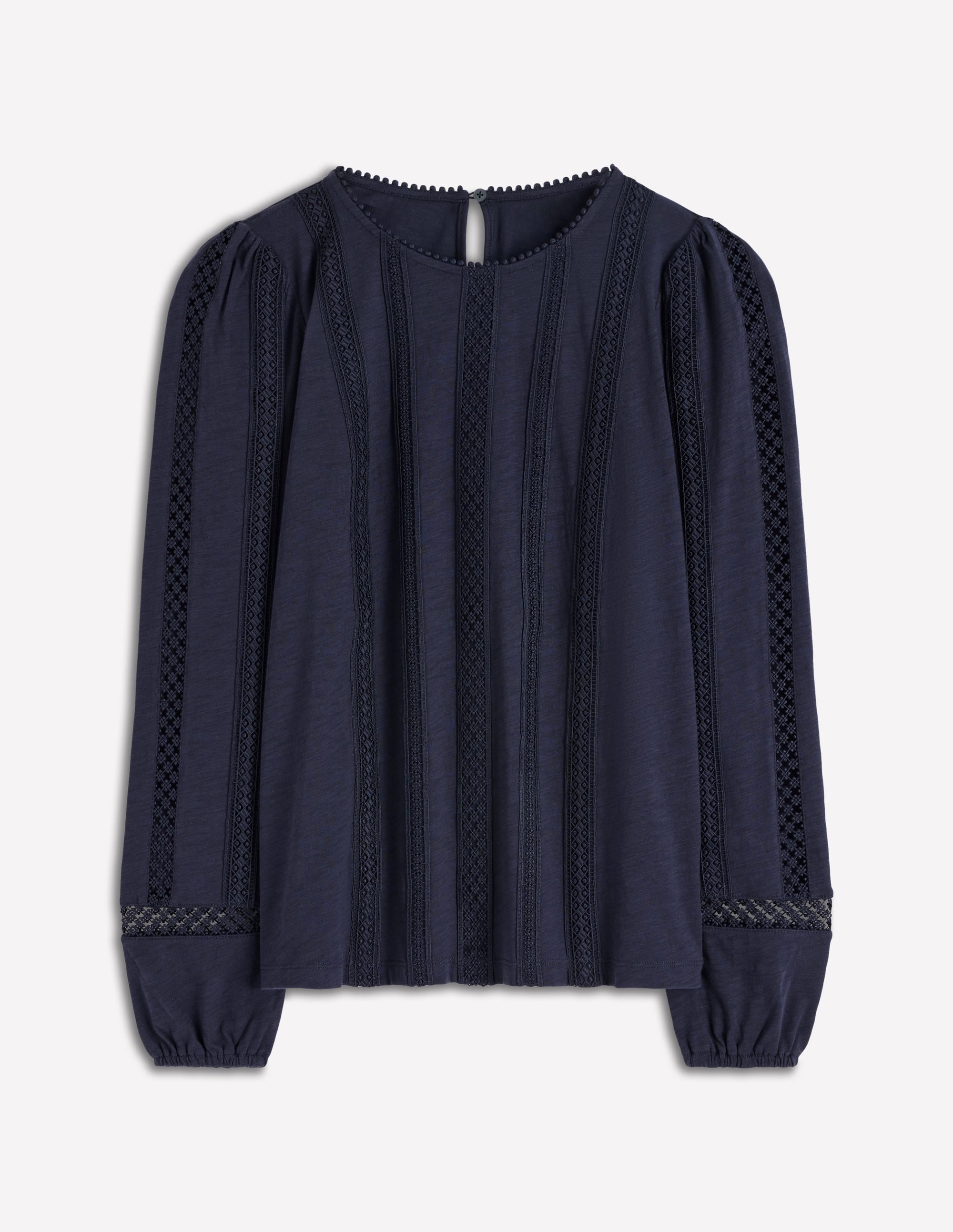 Imi Jersey Trim Top-Navy