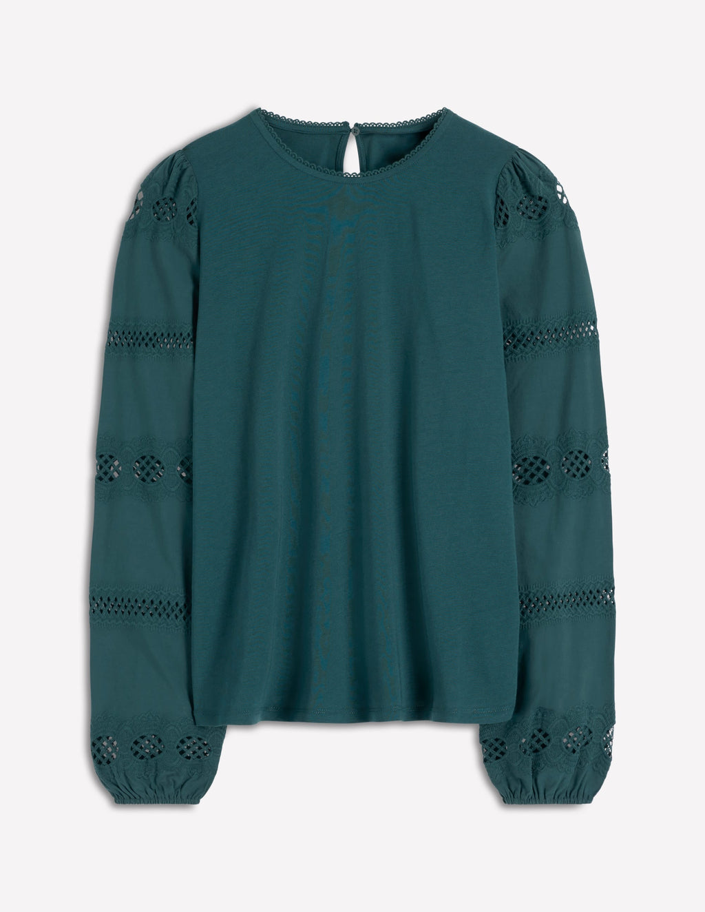 Millie Lace Mix Top-Midnight Teal