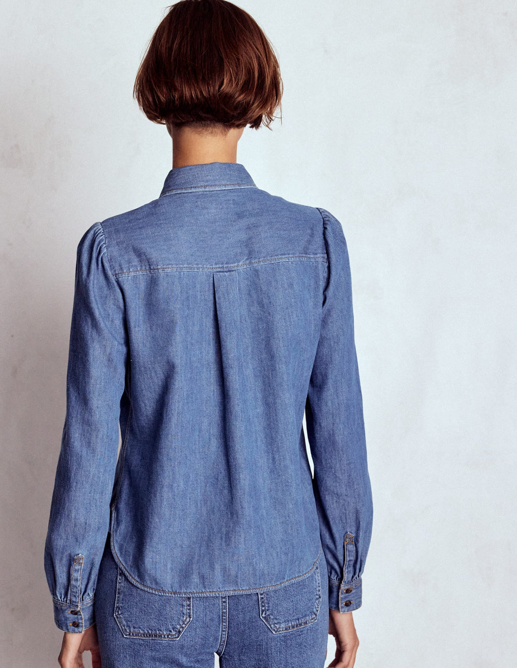 Cara Denim Shirt-Mid Vintage