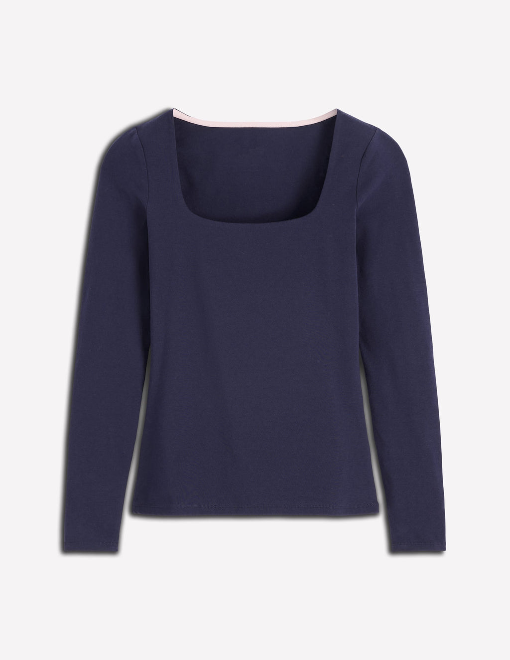 Double Layer Square Neck Top-Navy