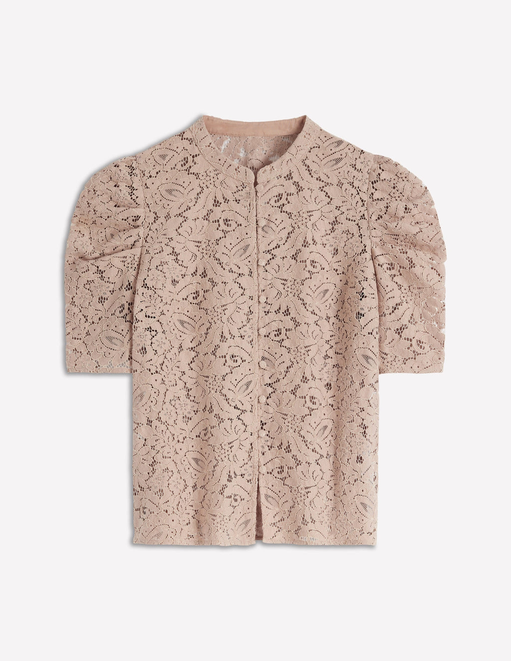 Lace Mutton Sleeve Top-Heather Rose
