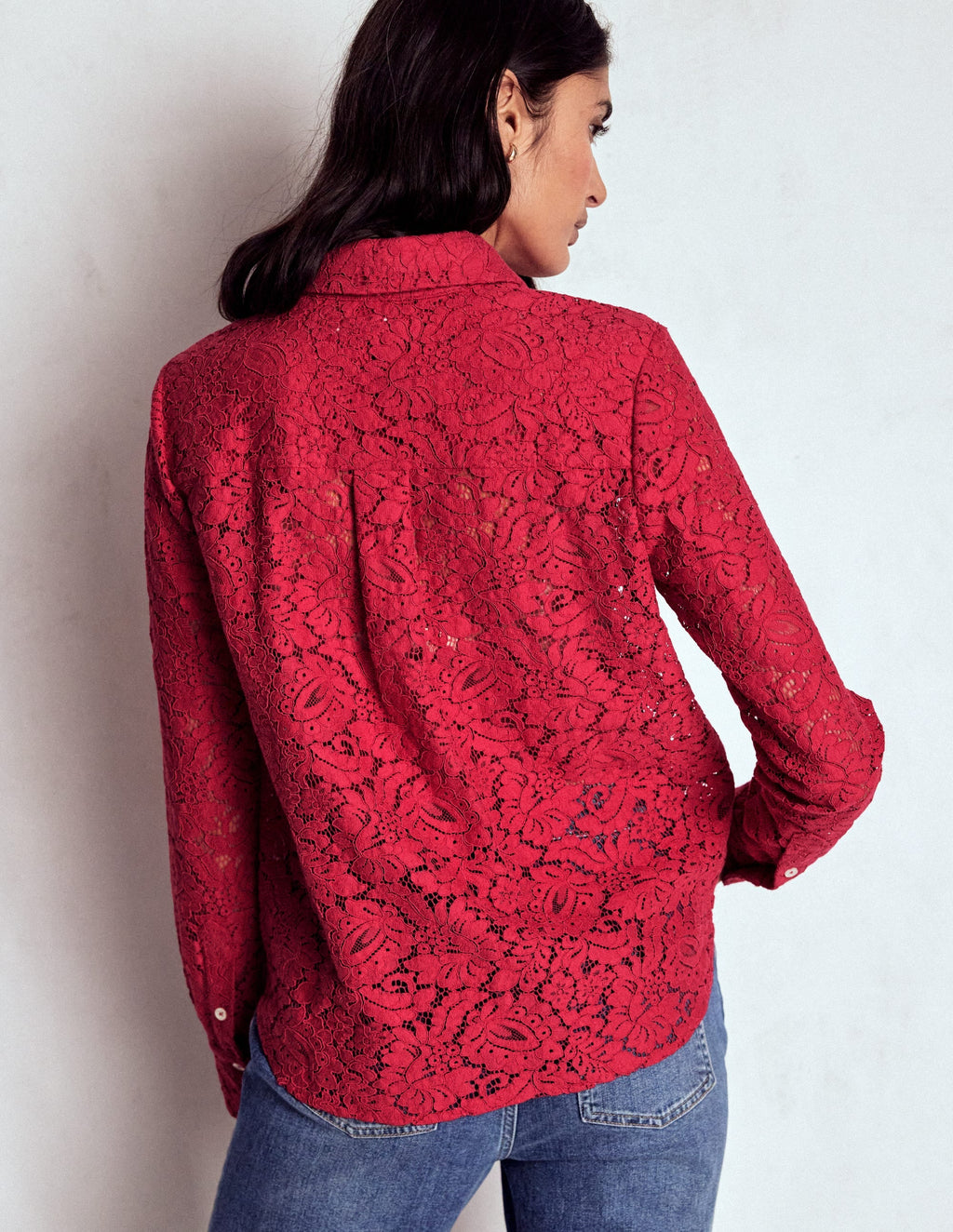 Lace Shirt-Rumba Red