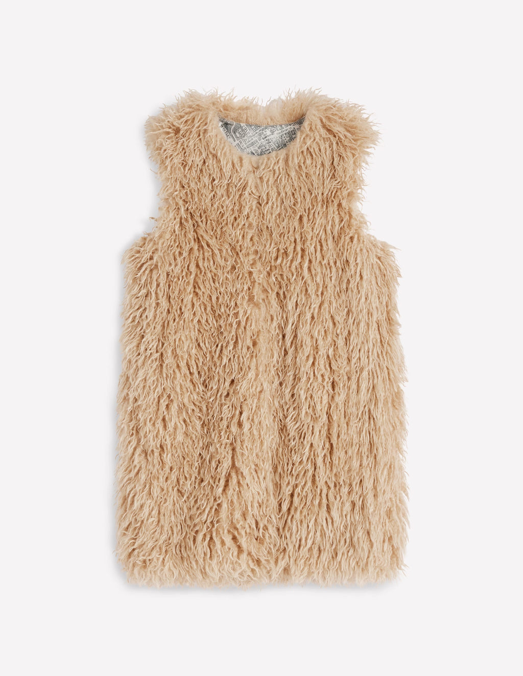 Faux Fur Long Gilet-Sand Dune, Fur