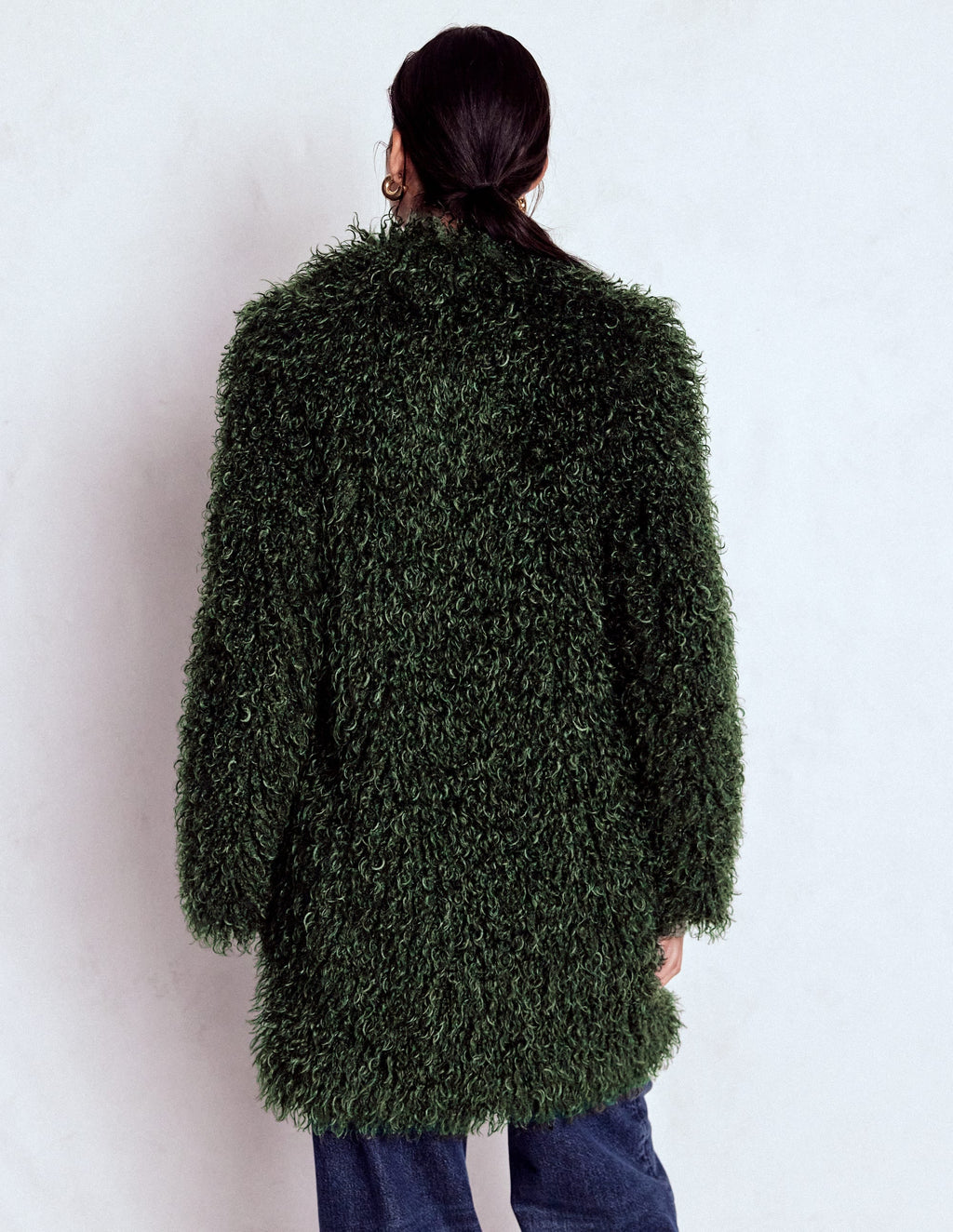 Faux Fur Coat-Kale Leaf, Faux Fur