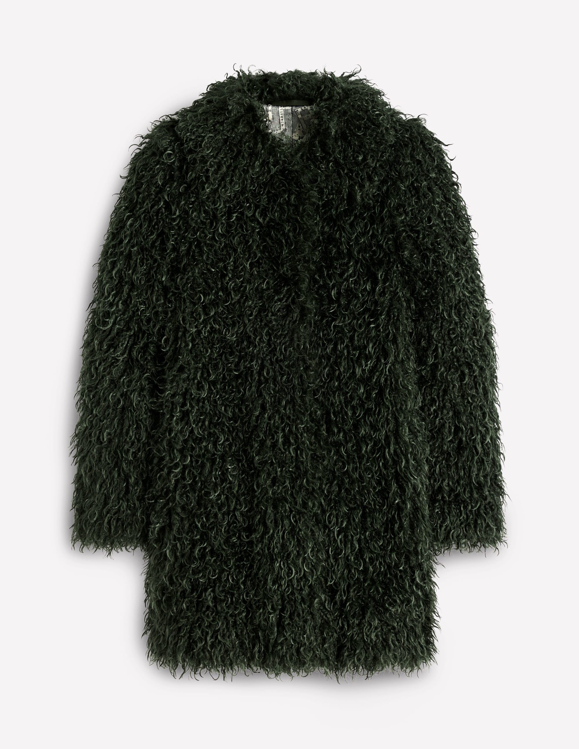 Faux Fur Coat-Kale Leaf, Faux Fur