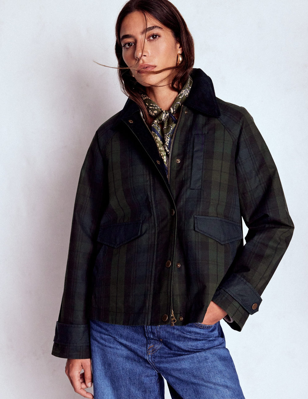 Raglan Wax Jacket-BLACKWATCH